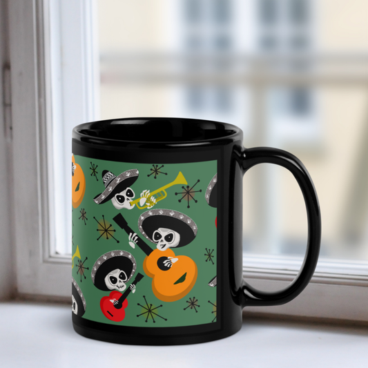Mid Century Mariachis Black Mug