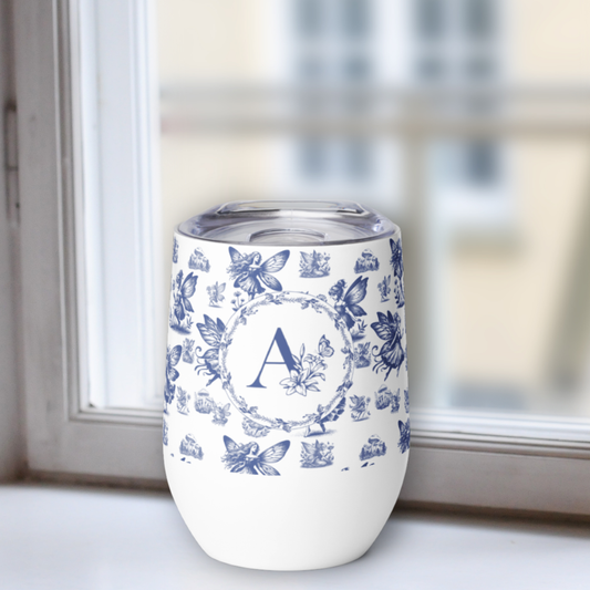 Monogrammed Les Fees Enchantees Wine Tumbler - Blue