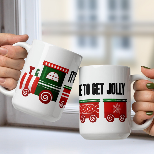 It's Time to Get Jolly White Mug - Choo Choo