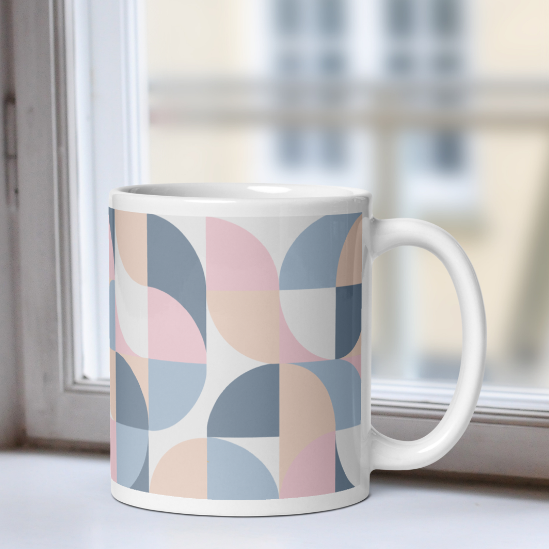 Neo Geo White Mug - Cotton Candy Cloud