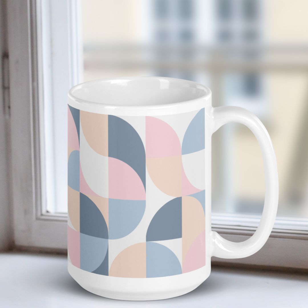 Neo Geo White Mug - Cotton Candy Cloud