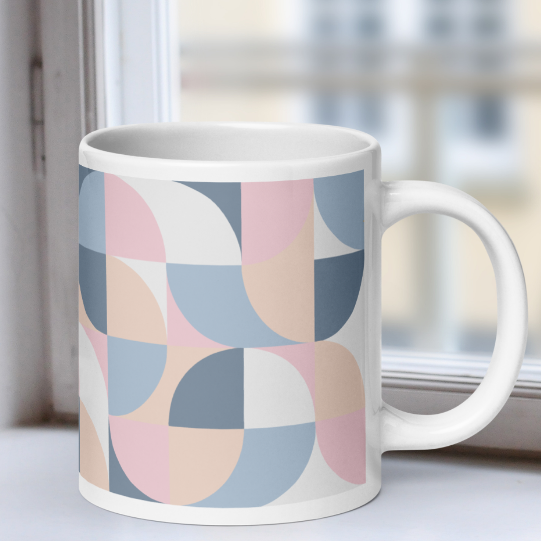 Neo Geo White Mug - Cotton Candy Cloud