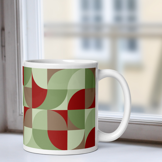 Personalized Neo Geo White Mug - Budding Holly