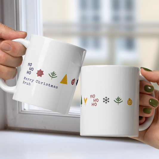 Merry Christmas Bruh White Mug