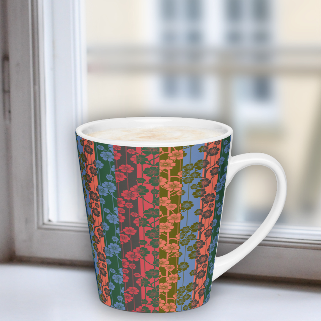 Sakura Stripes Latte Mug - Aloha