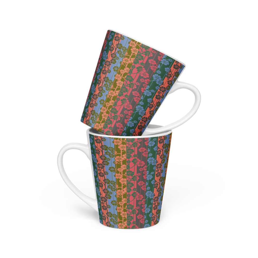 Sakura Stripes Latte Mug - Aloha