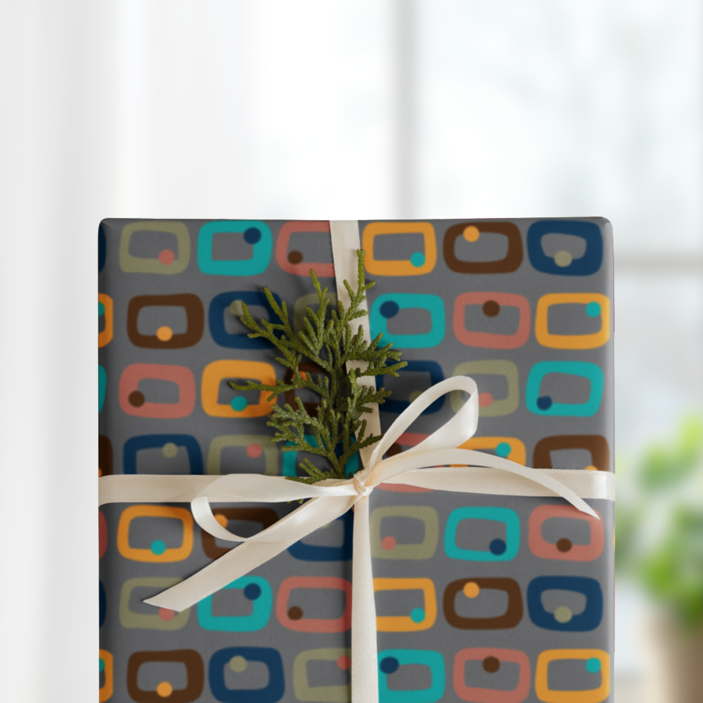 Retro Rectangles Gift Wrap Sheets (set of 3) - City Life