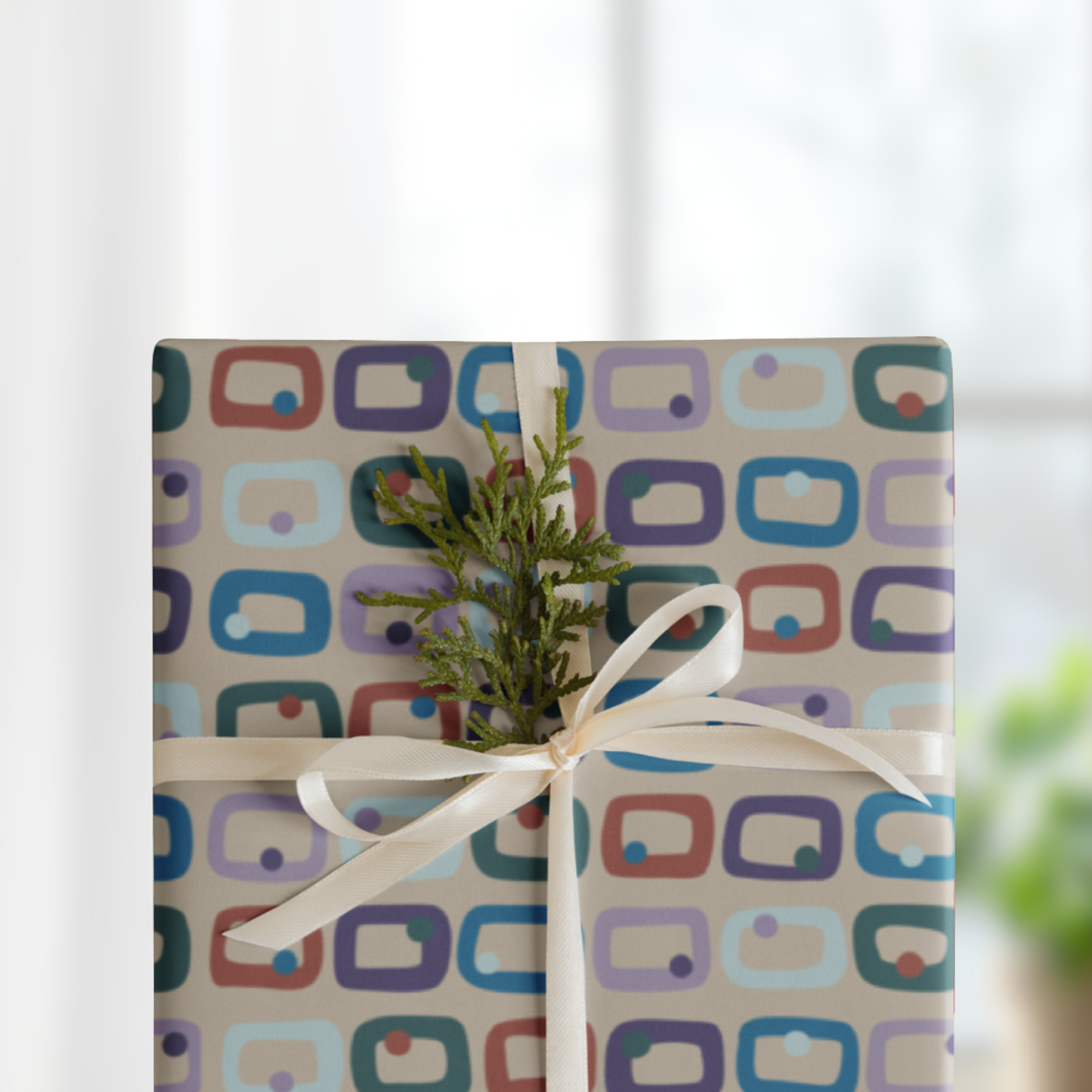 Retro Rectangles Gift Wrap Sheets (set of 3) - City Life