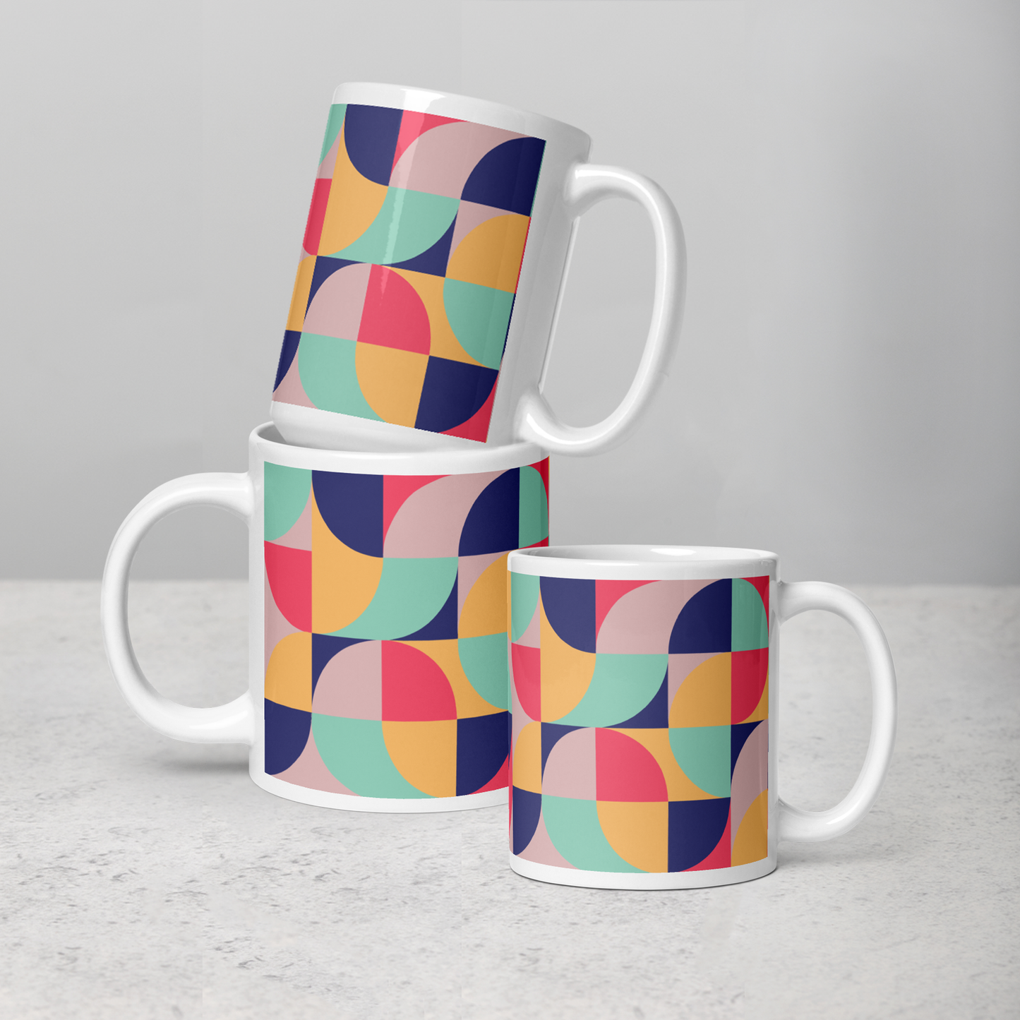 Neo Geo White Mug - Bubble Gum Ice Cream