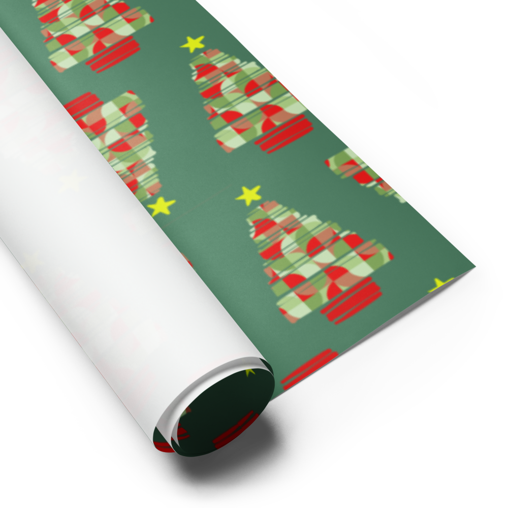 Neo Geo Christmas Treeo Gift Wrap Roll