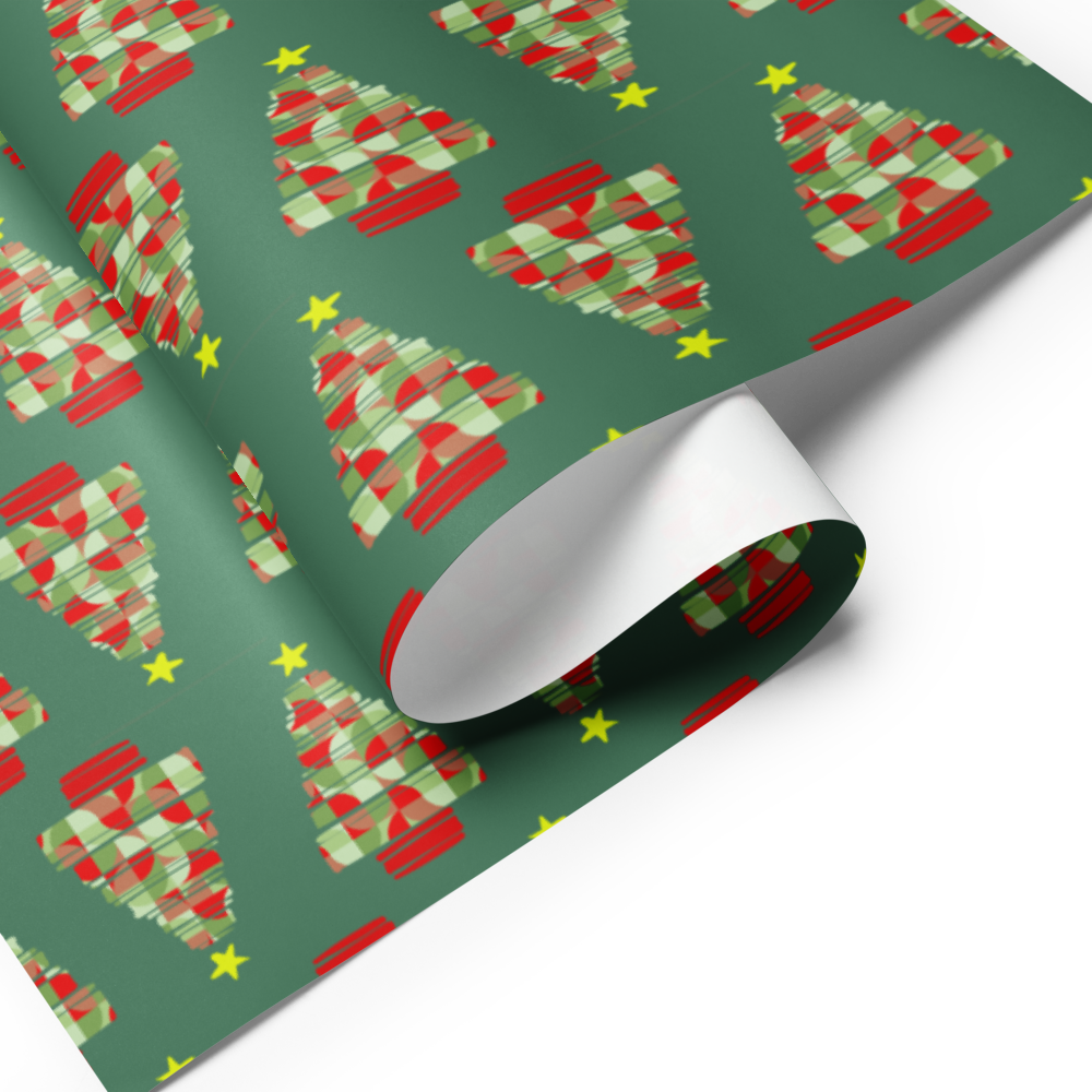 Neo Geo Christmas Treeo Gift Wrap Roll