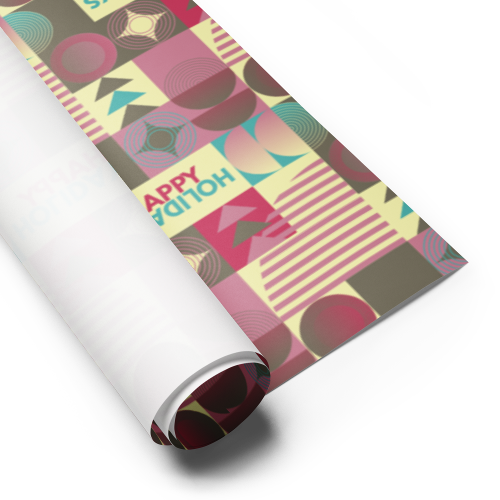 Happy Holidays GIft Wrap Roll - Yellow