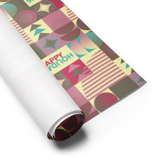 Happy Holidays GIft Wrap Roll - Yellow