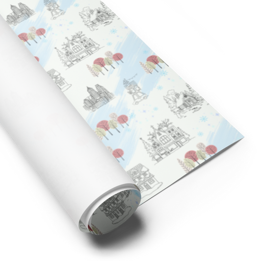 Home For The Holidays Gift Wrap Roll - Pink