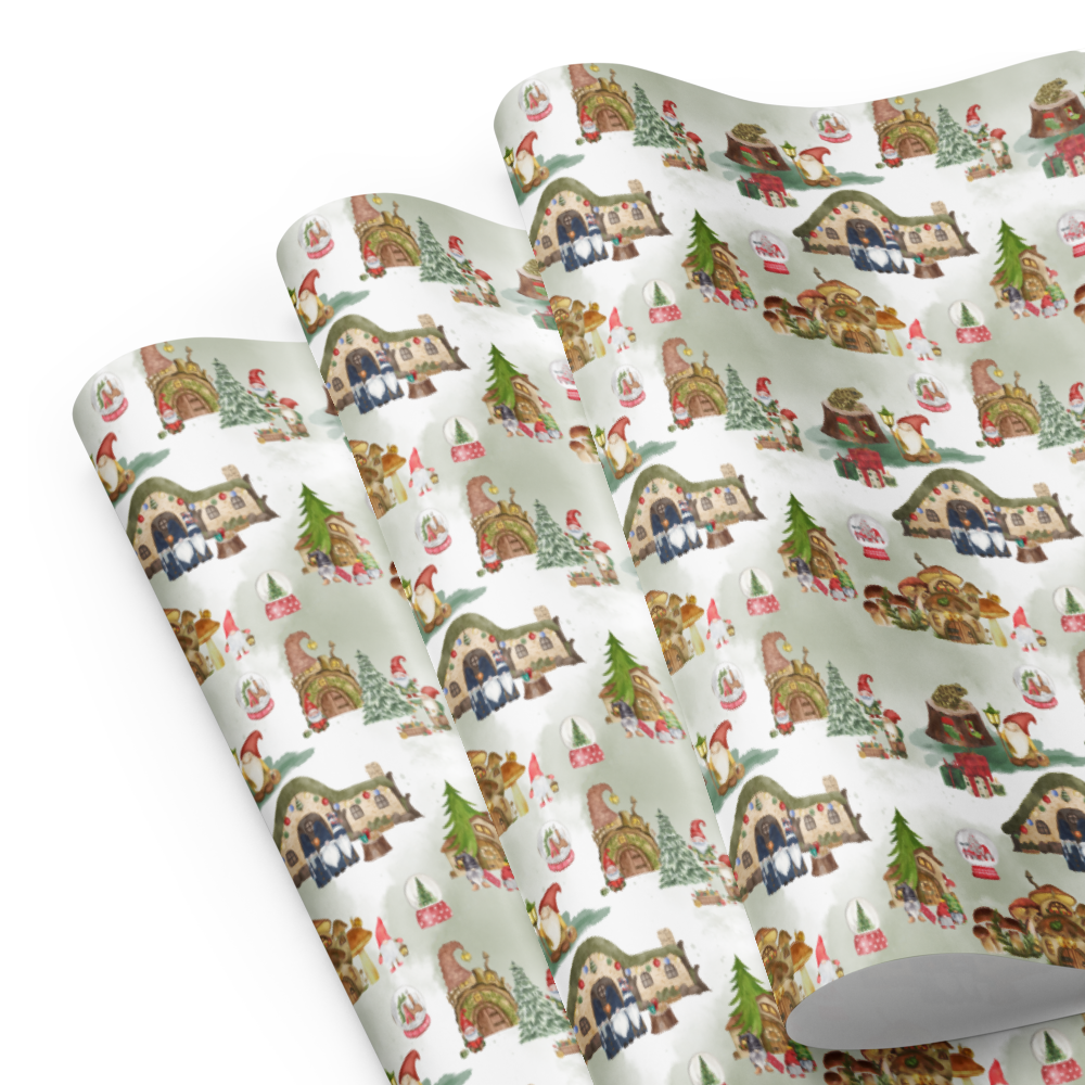 Holiday in Gnome Village Gift Wrap Sheets (set of 3)