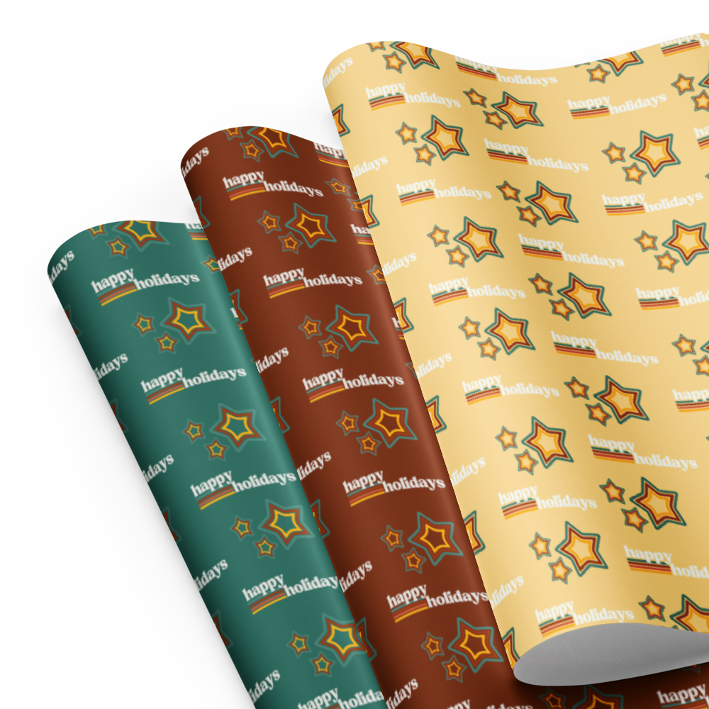 Holiday Stars Gift Wrap Sheets (set of 3)