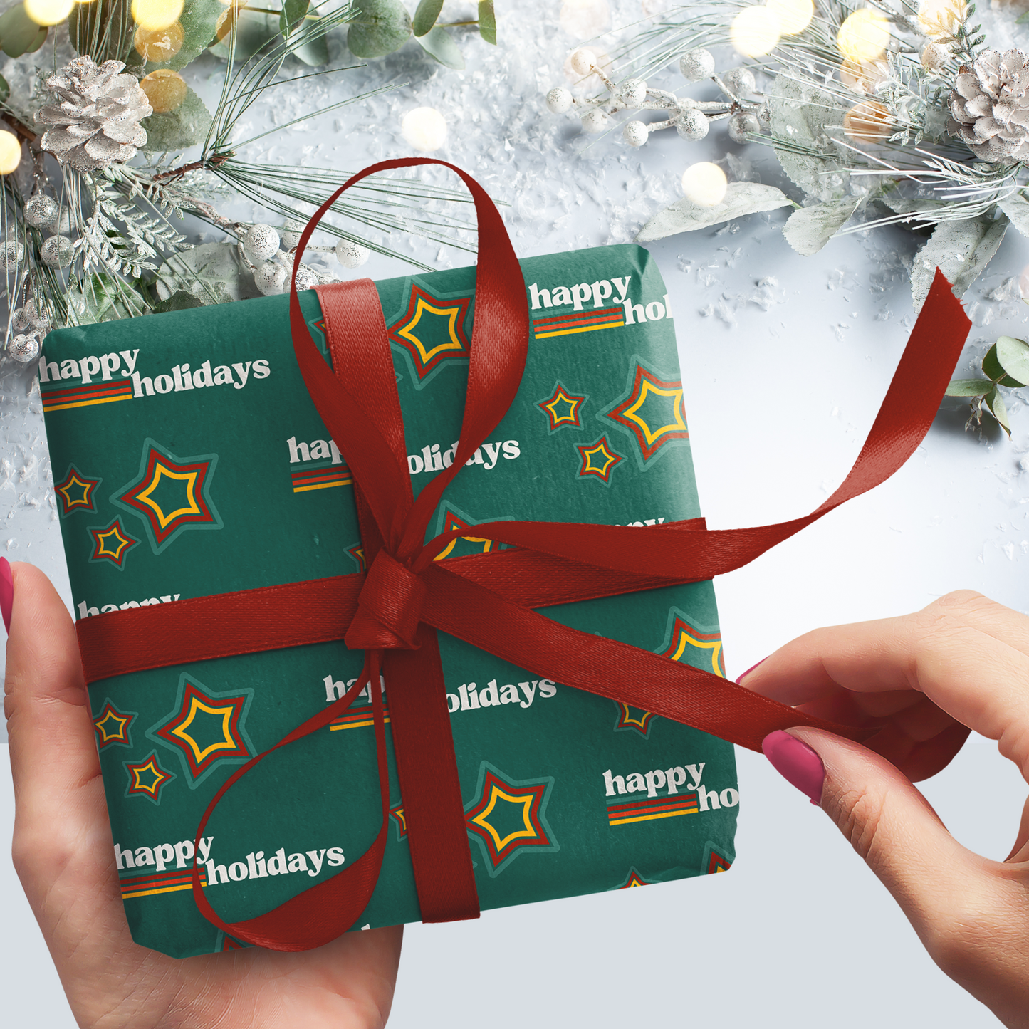 Holiday Stars Gift Wrap Sheets (set of 3)