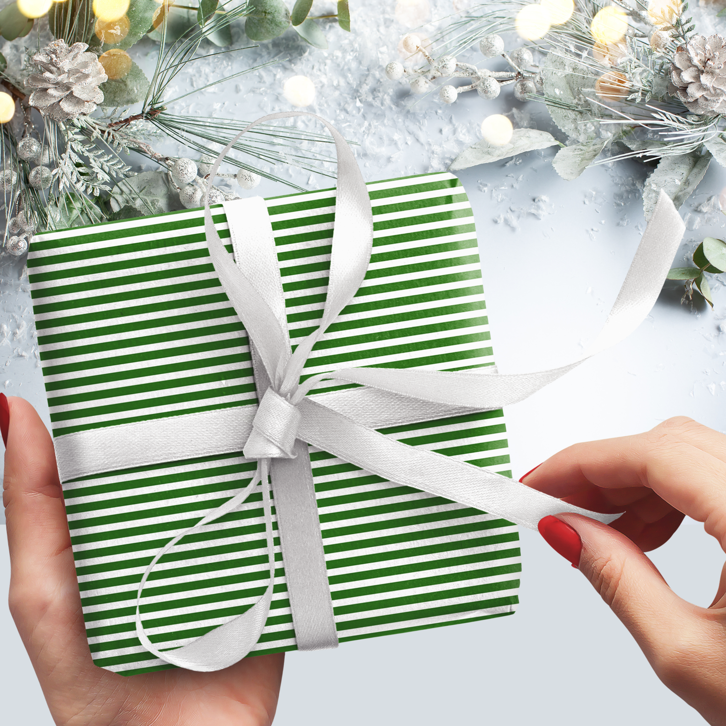 Cool Candy Cane Stripes Gift Wrap Sheets (Set of 3)