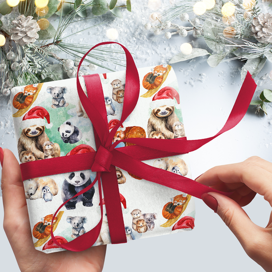 Vintage Christmas Critters Gift Wrap Sheets (set of 3)