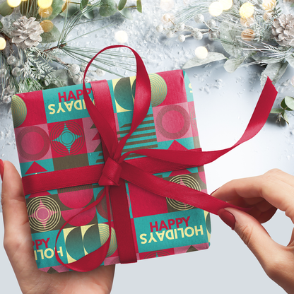 Happy Holidays Gift Wrap Sheets (set of 3)