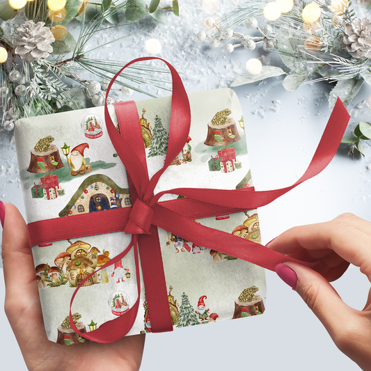 Holiday in Gnome Village Gift Wrap Roll