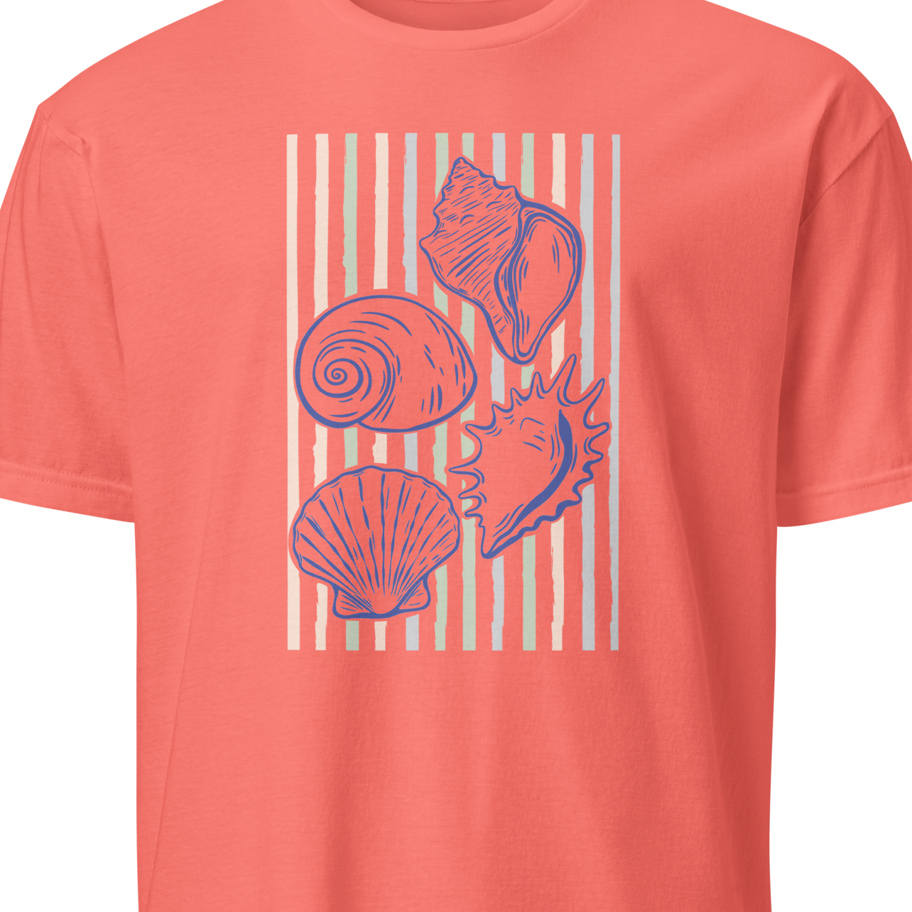Coral t-shirt with shell design 