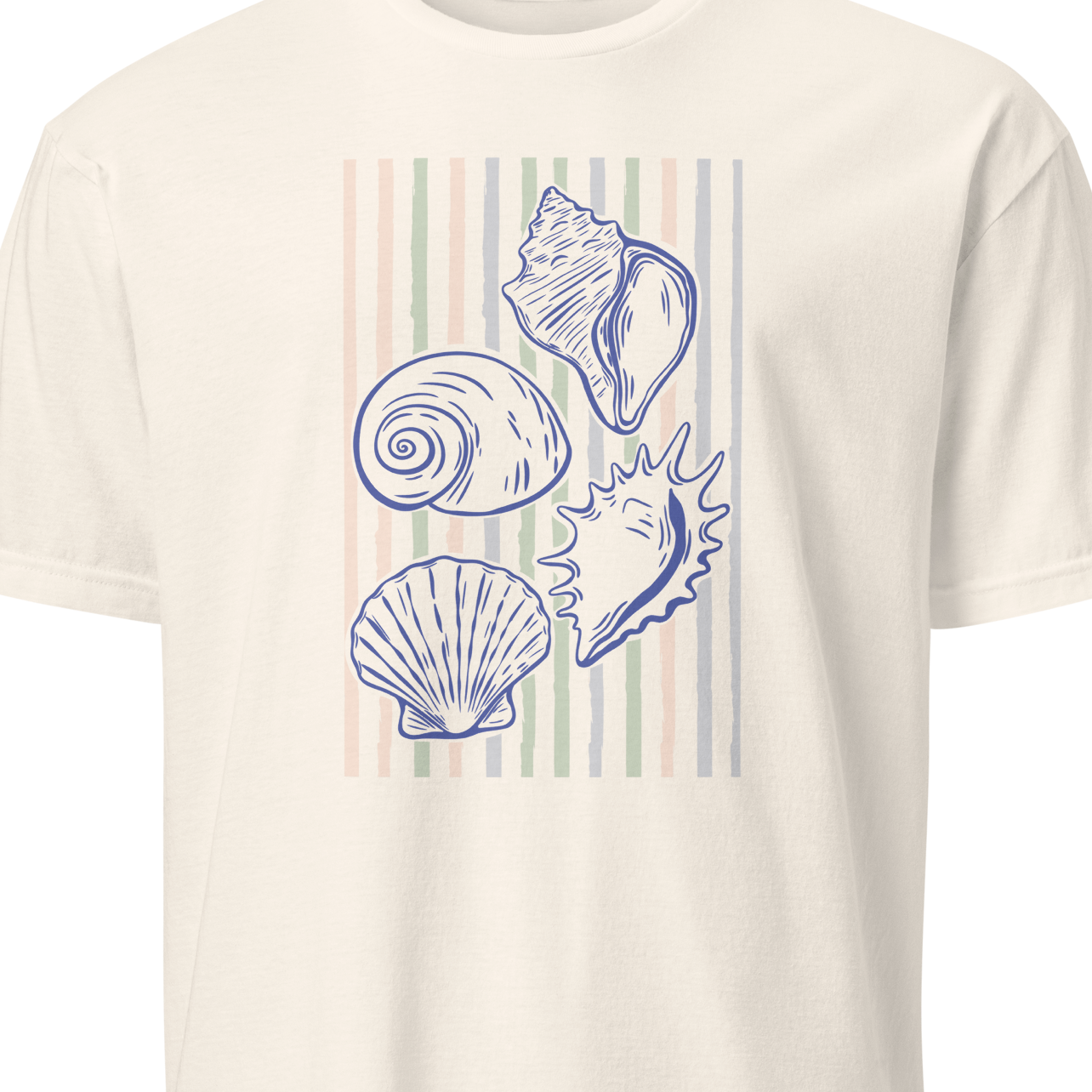 White t-shirt with black graphic and text 