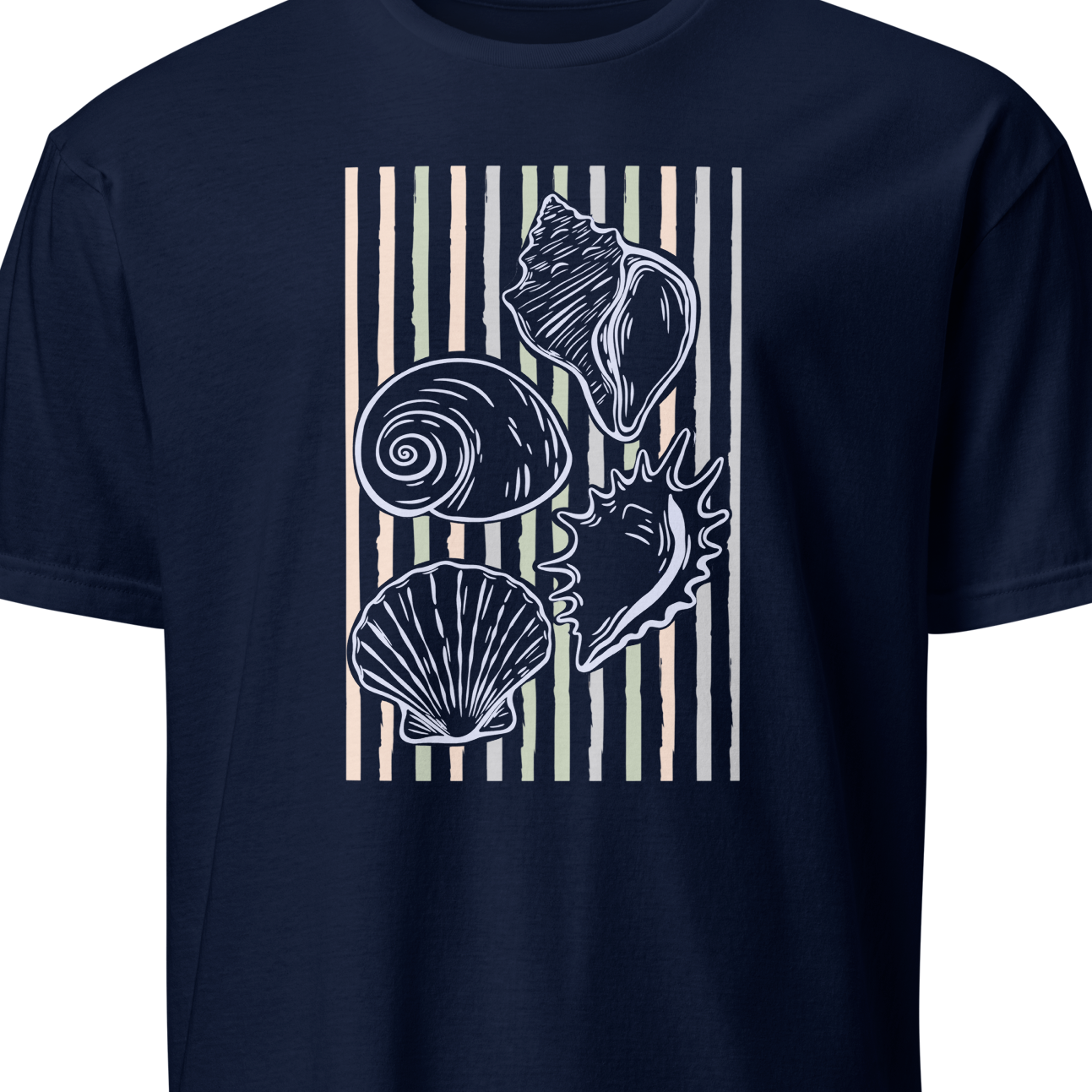 Navy blue t-shirt with shell design 