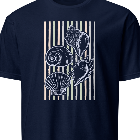 Navy blue t-shirt with shell design 