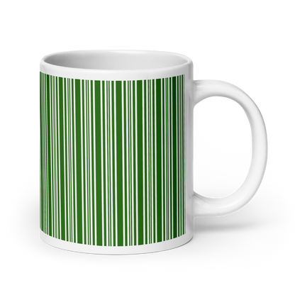 Candy Cane Green white mug