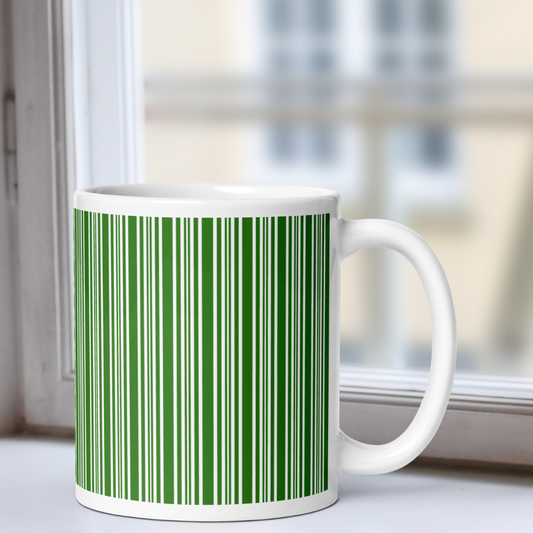 Candy Cane Green white mug