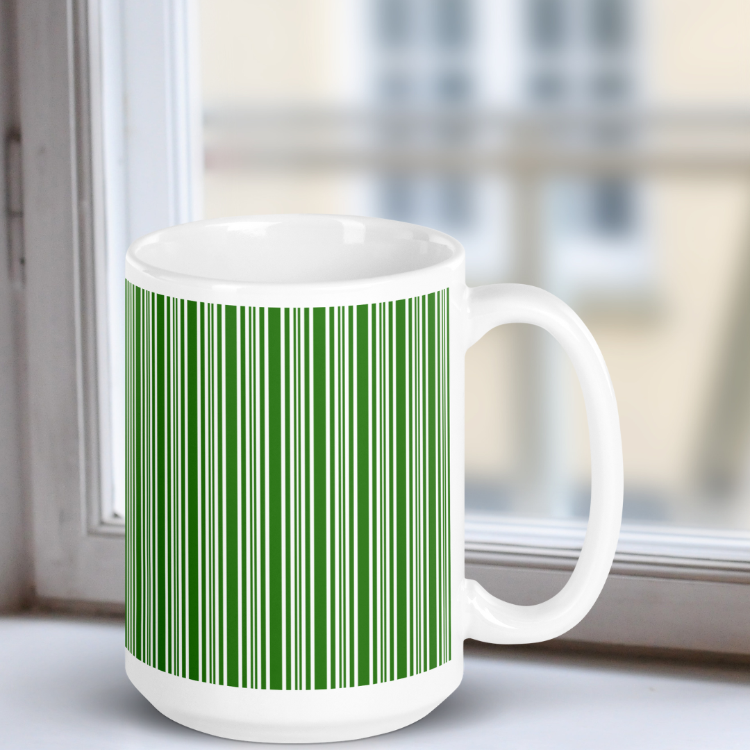 Candy Cane Green white mug