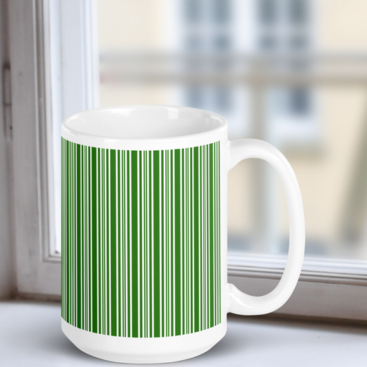 Candy Cane Green white mug