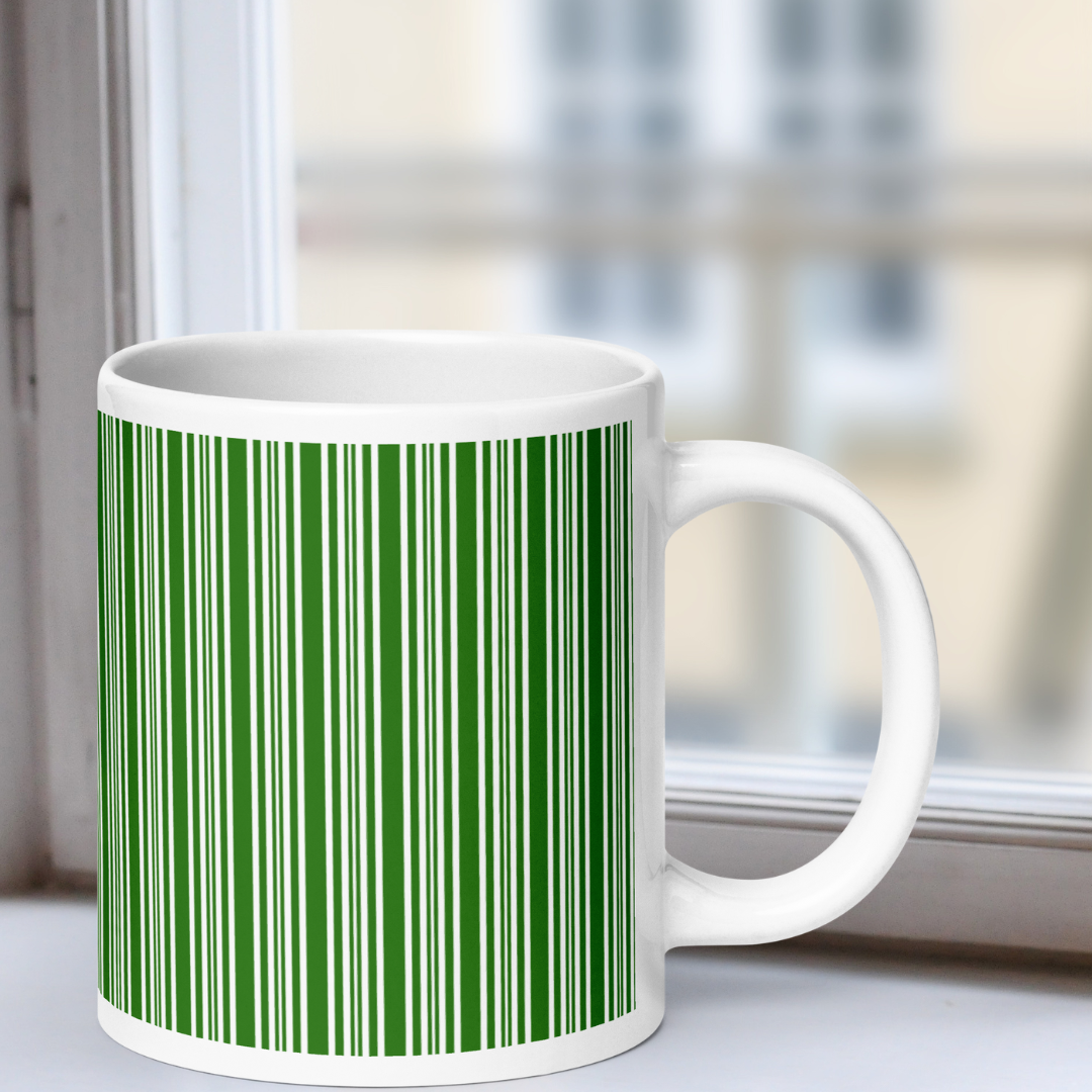 Candy Cane Green white mug