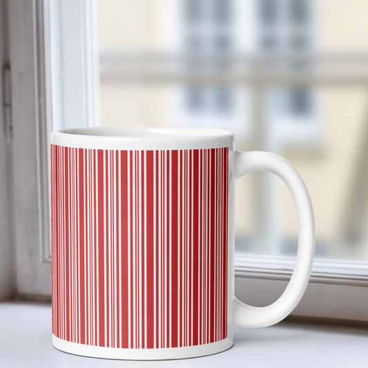 Candy Cane Red white mug