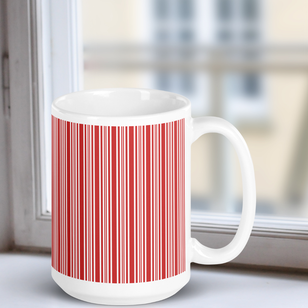 Candy Cane Red white mug