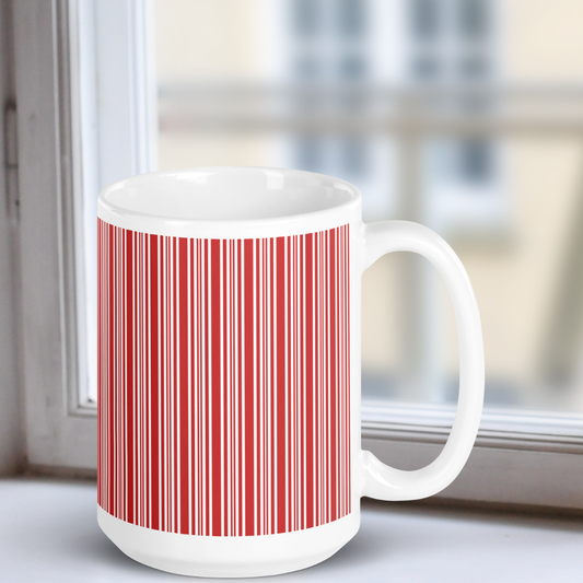 Candy Cane Red white mug