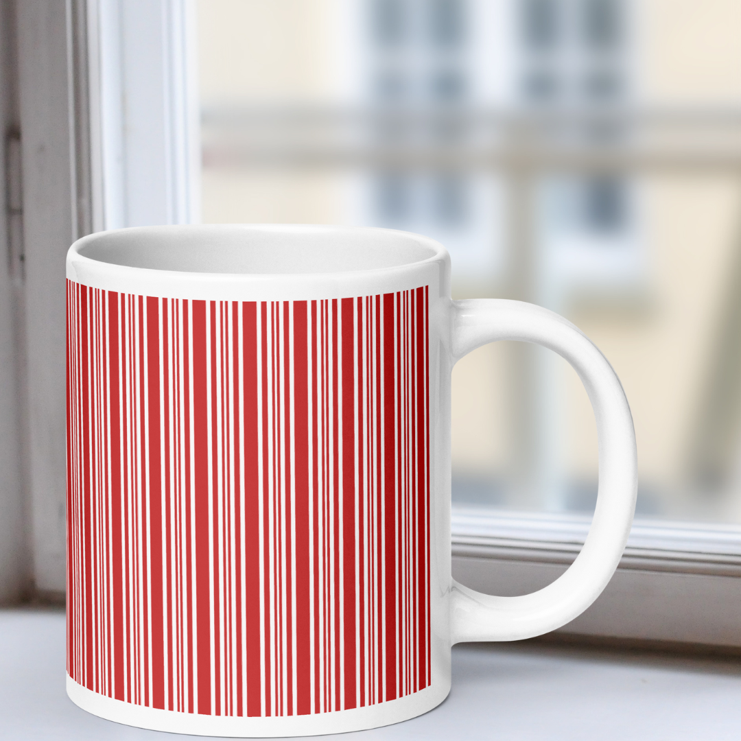 Candy Cane Red white mug