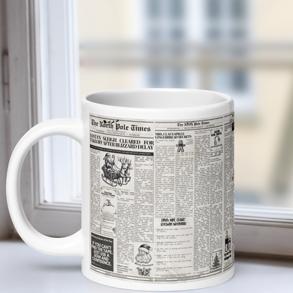 The North Pole Times White Mug