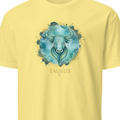 Yellow t-shirt with Taurus zodiac design 