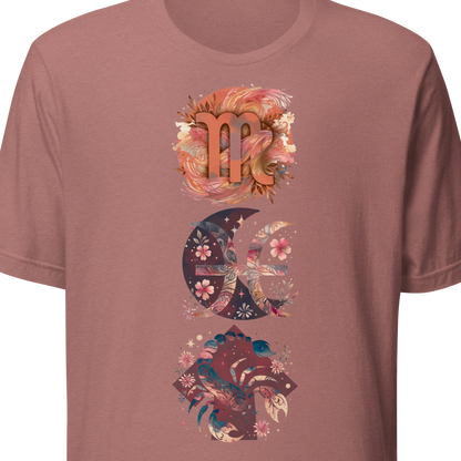Mauve t-shirt with decorative design 