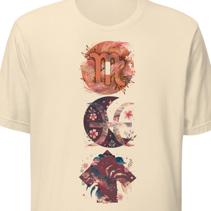 Natural t-shirt with decorative designs 