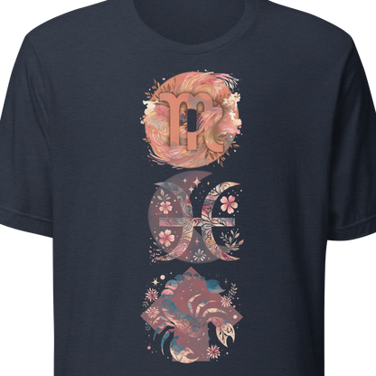 Navy blue t-shirt with decorative design