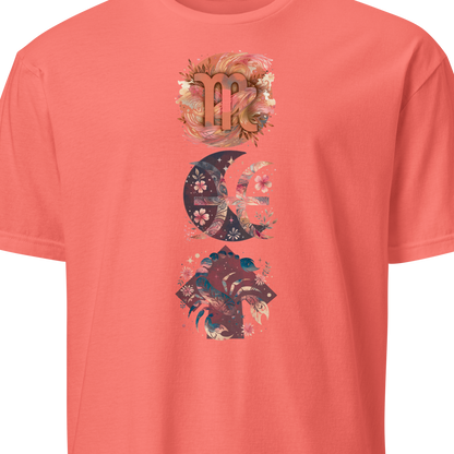Coral t-shirt with zodiac design 