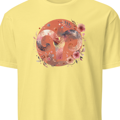 Yellow t-shirt with a floral and sun design