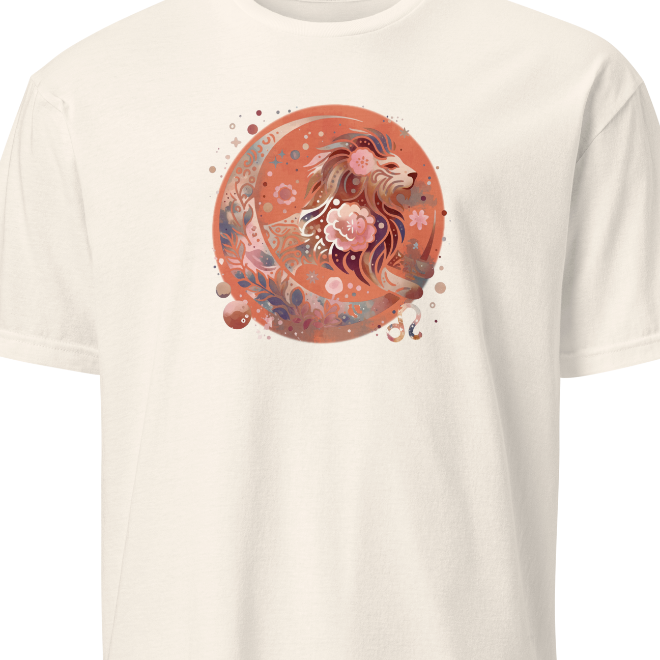 Light blue t-shirt with a bull skull design featuring flowers and butterflies on a white background.