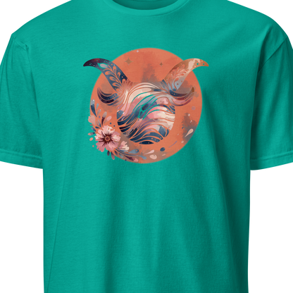 Green t-shirt with a floral design