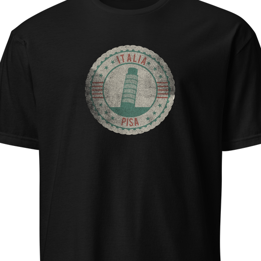 Black t-shirt with Italia Pisa design 