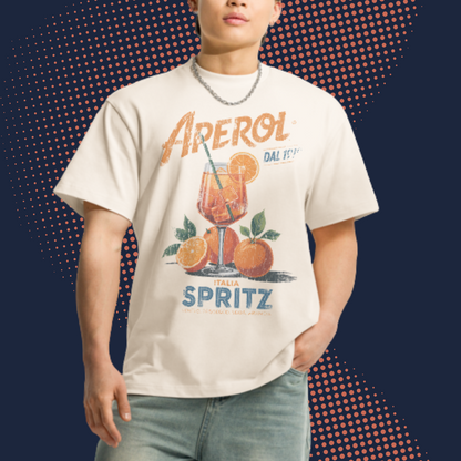 Big Print Boxy Tee - Aperol Spritz