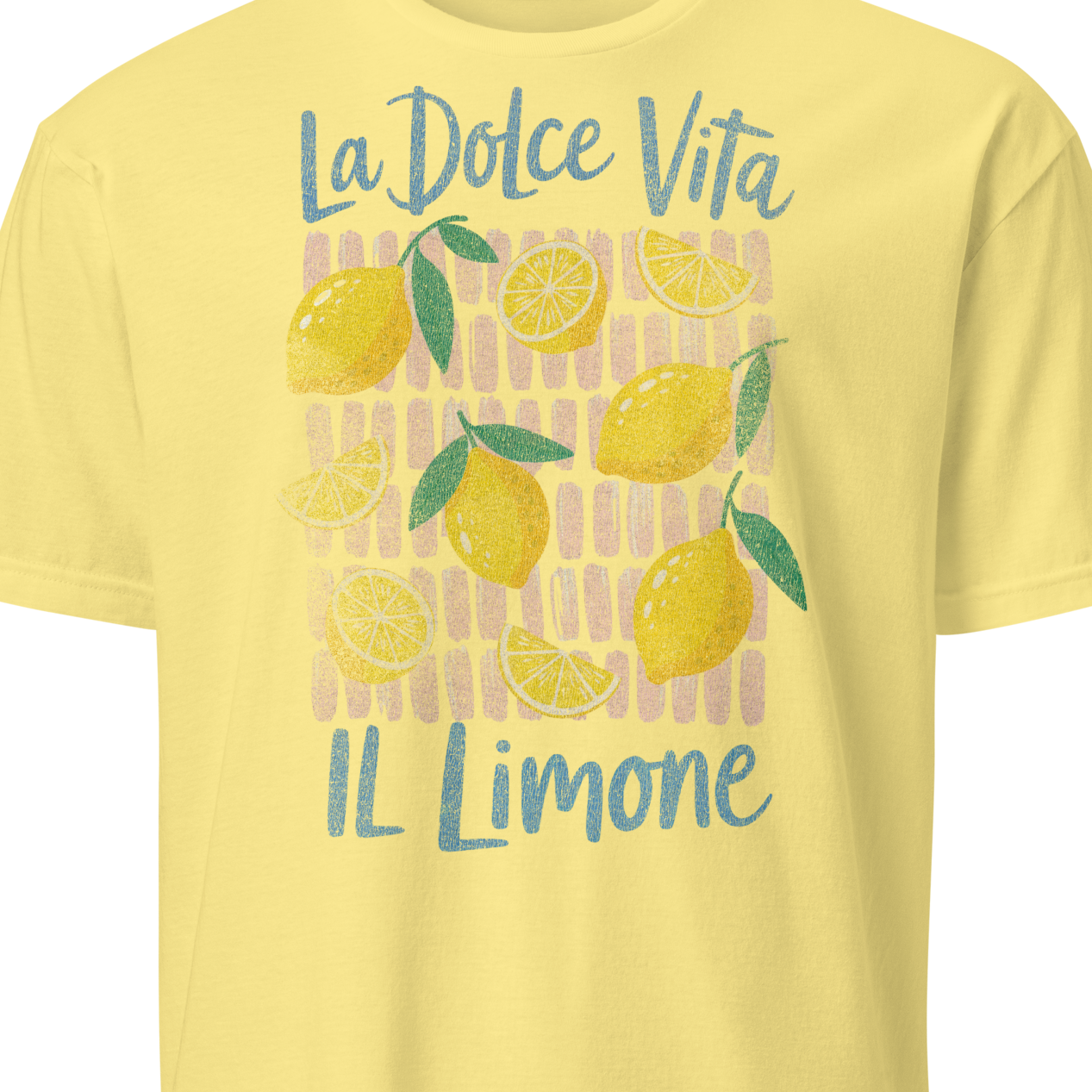 Yellow t-shirt with lemon design and text